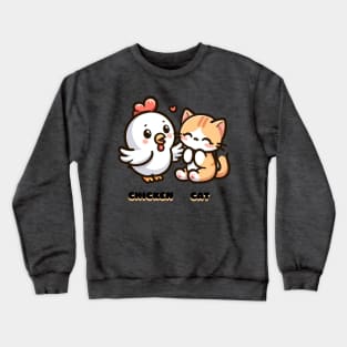 Chicken & Cat Crewneck Sweatshirt